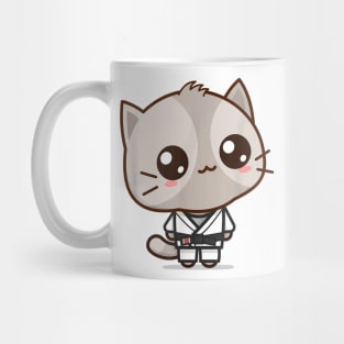 Brazilian Jiu Jitsu Black Belt Combat Sport Cute Kawaii Cat Mug